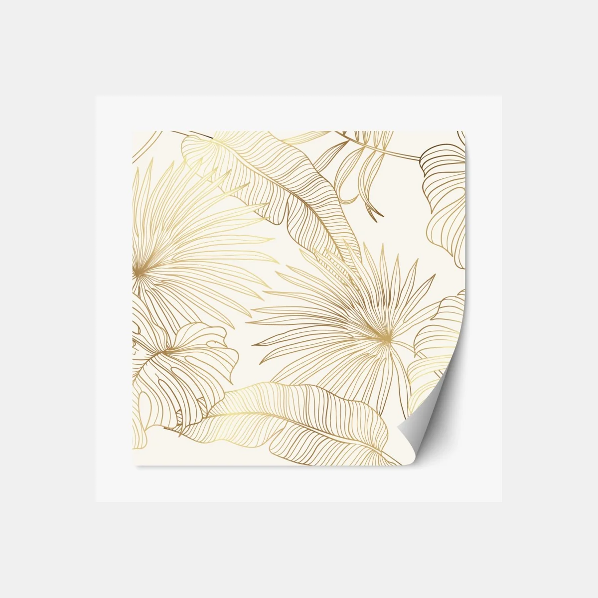 Naklejka repozycjonowalna złote tropikalne liście na beżowym tle – Wallissimo® Naklejka repozycjonowalna złote tropikalne liście na beżowym tle – Wallissimo®