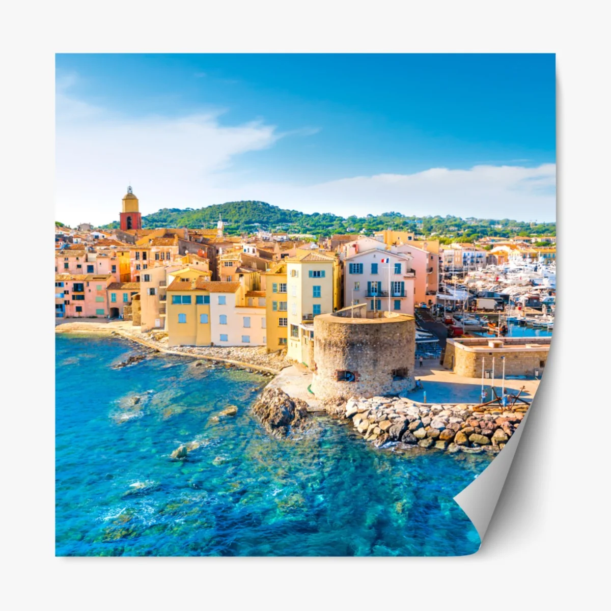 Naklejka repozycjonowalna słoneczny port śródziemnomorski – Wallissimo® Naklejka repozycjonowalna słoneczny port śródziemnomorski – Wallissimo®