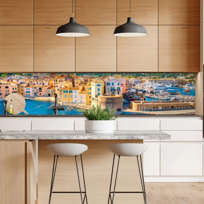 Naklejka repozycjonowalna słoneczny port śródziemnomorski – Wallissimo® Naklejka repozycjonowalna słoneczny port śródziemnomorski – Wallissimo®