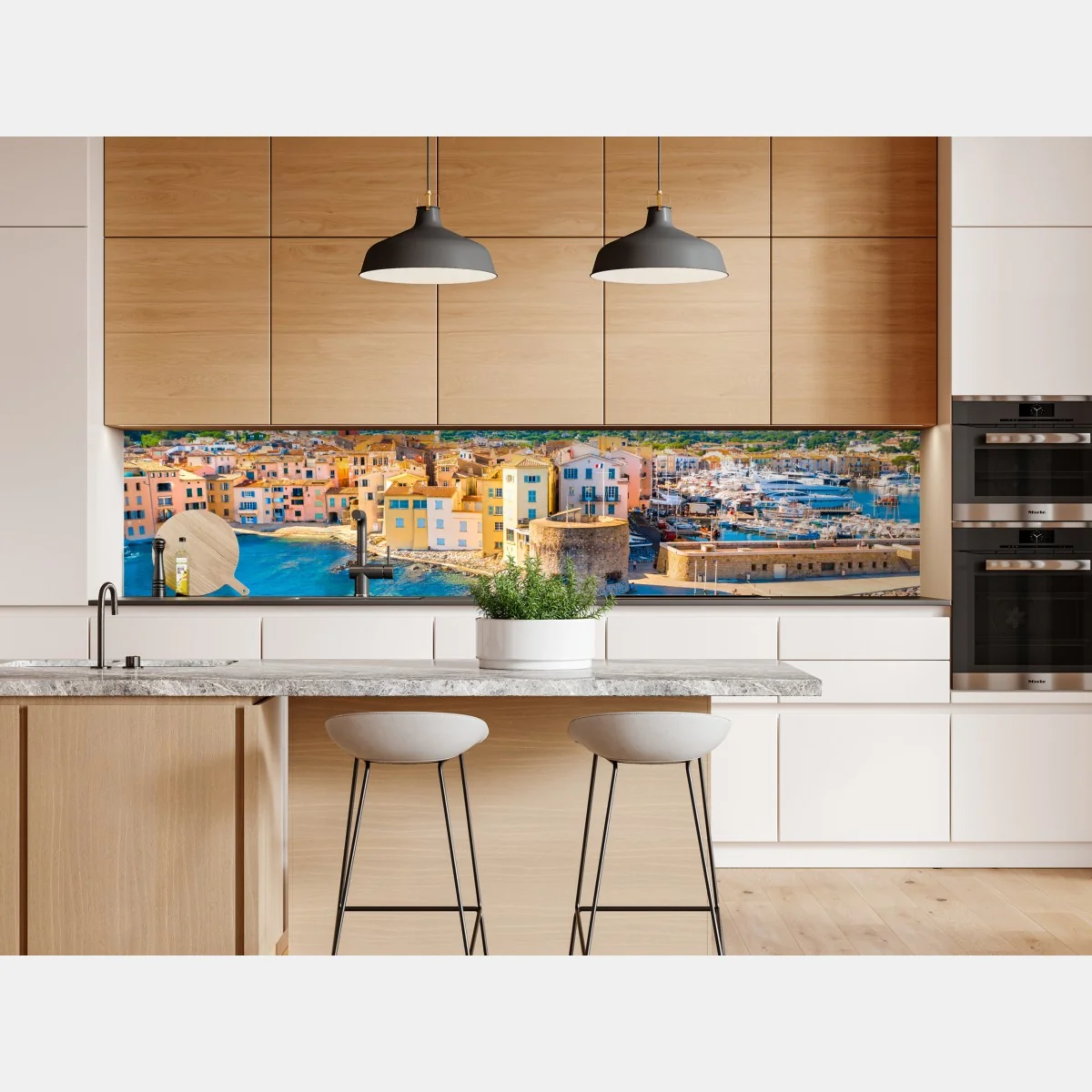 Naklejka repozycjonowalna słoneczny port śródziemnomorski – Wallissimo® Naklejka repozycjonowalna słoneczny port śródziemnomorski – Wallissimo®