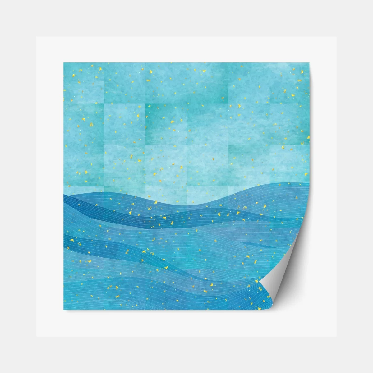 Naklejka repozycjonowalna turkusowe fale abstrakcyjna kompozycja – Wallissimo® Naklejka repozycjonowalna turkusowe fale abstrakcyjna kompozycja – Wallissimo®