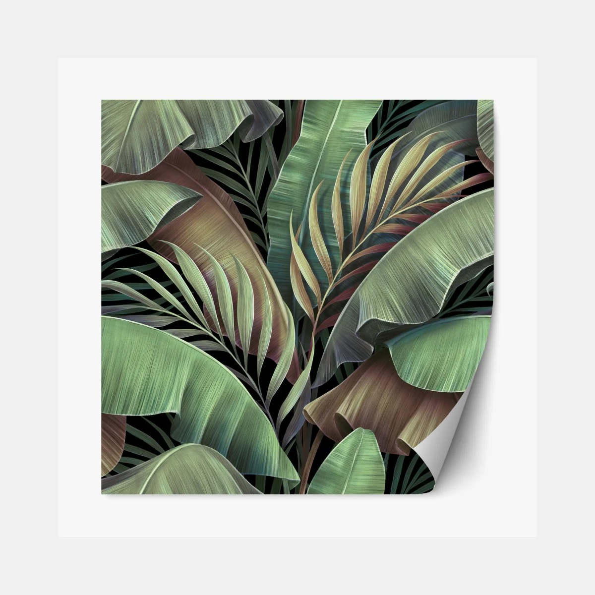 Naklejka repozycjonowalna wzór tropikalnych liści – Wallissimo® Naklejka repozycjonowalna wzór tropikalnych liści – Wallissimo®