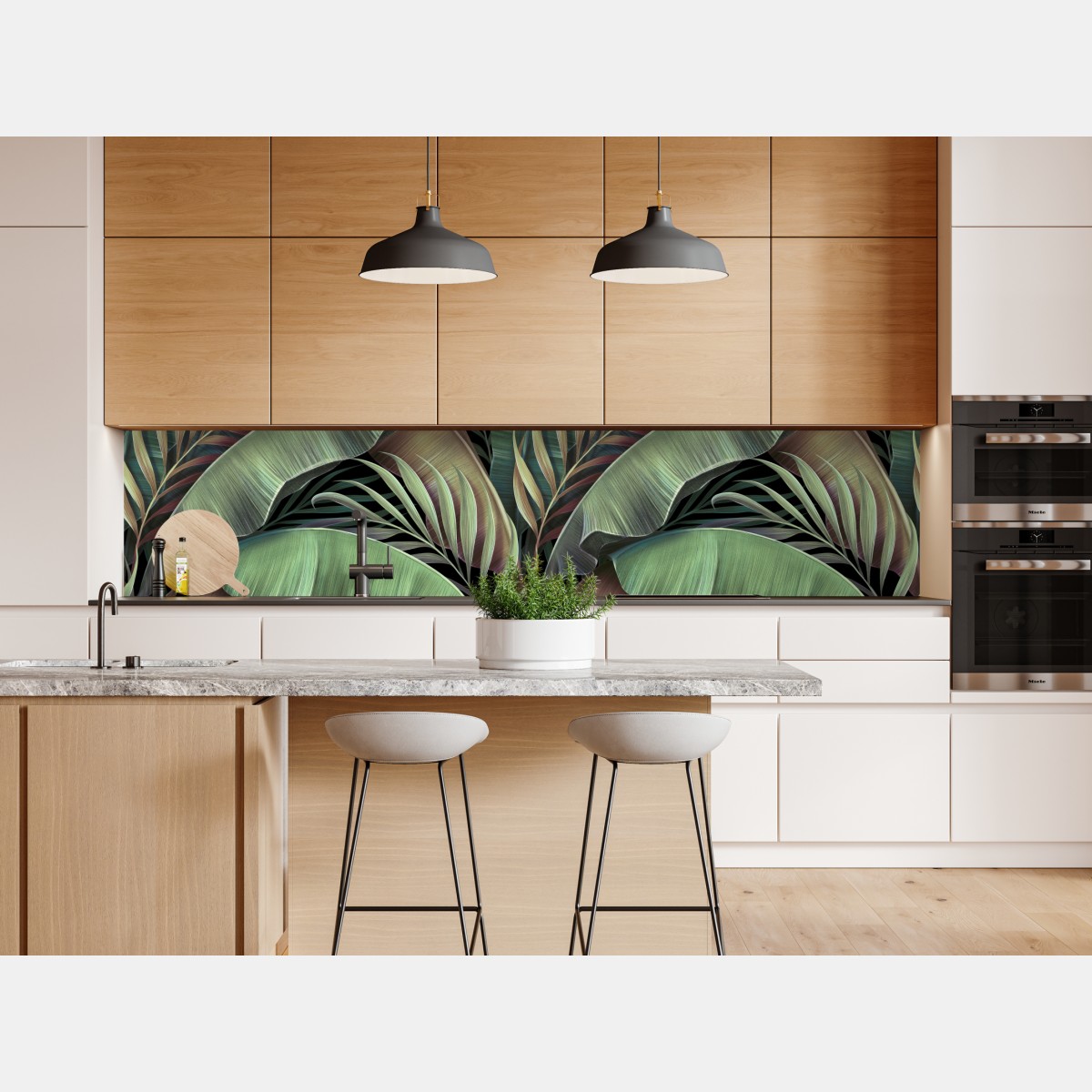 Naklejka repozycjonowalna wzór tropikalnych liści – Wallissimo® Naklejka repozycjonowalna wzór tropikalnych liści – Wallissimo®