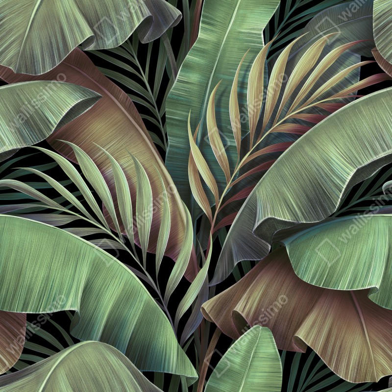 Naklejka repozycjonowalna wzór tropikalnych liści – Wallissimo® Naklejka repozycjonowalna wzór tropikalnych liści – Wallissimo®