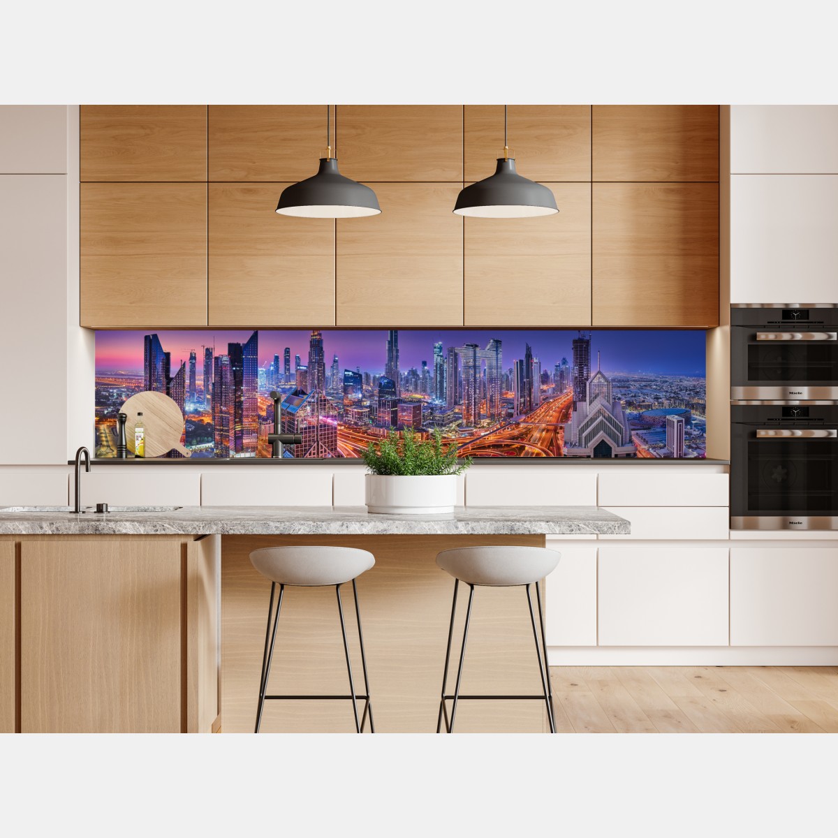 Naklejka repozycjonowalna Dubaj nocą: panorama miejskich świateł – Wallissimo® Naklejka repozycjonowalna Dubaj nocą: panorama miejskich świateł – Wallissimo®