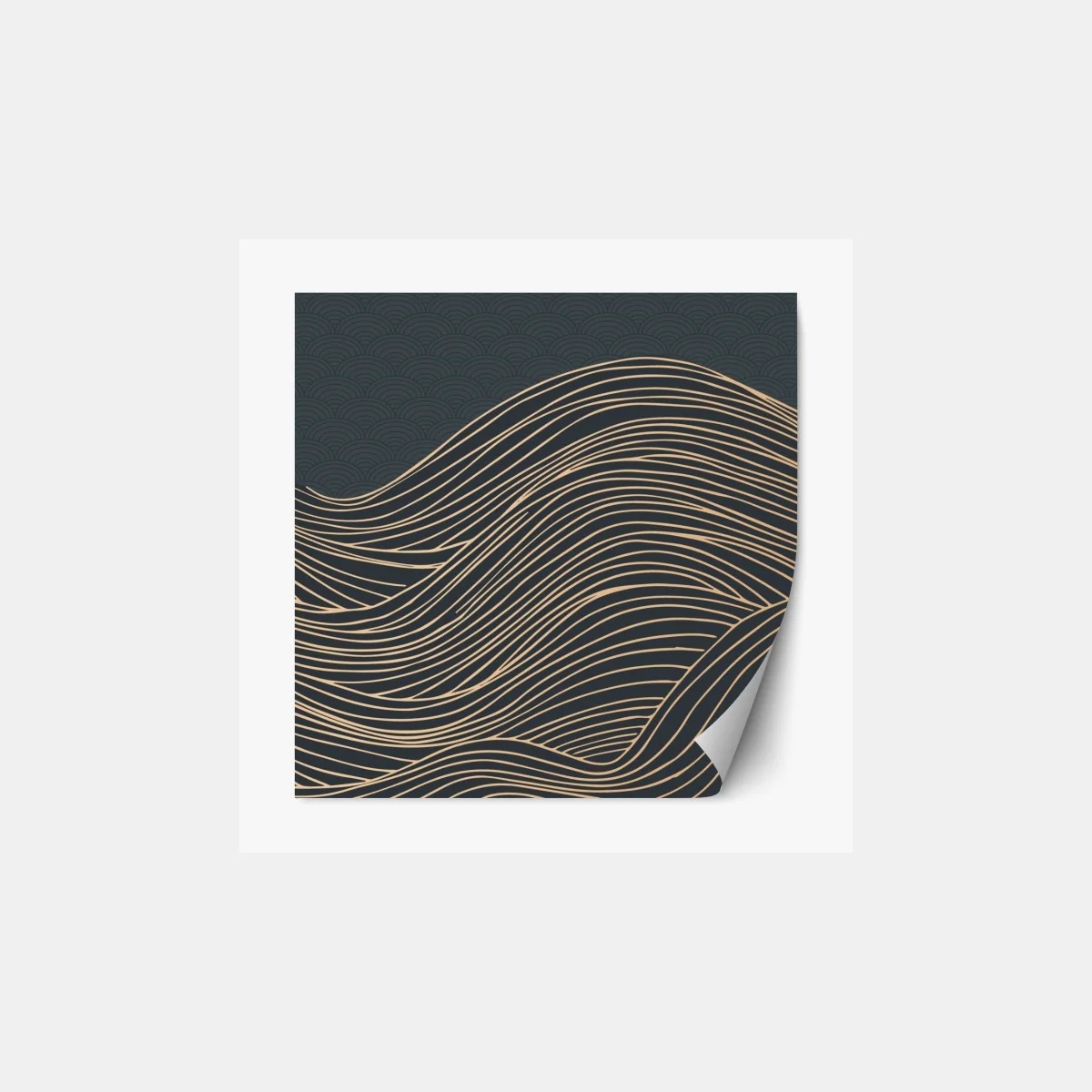 Naklejka repozycjonowalna złote fale w japońskim stylu – Wallissimo® Naklejka repozycjonowalna złote fale w japońskim stylu – Wallissimo®