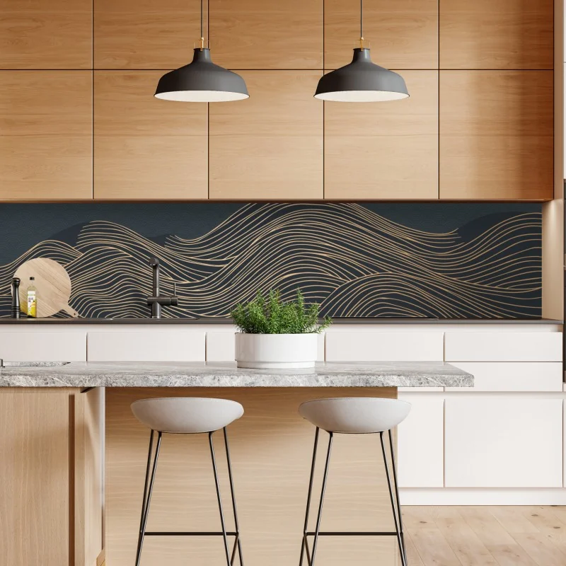 Naklejka repozycjonowalna mglisty świerkowy las w porannym świetle – Wallissimo®