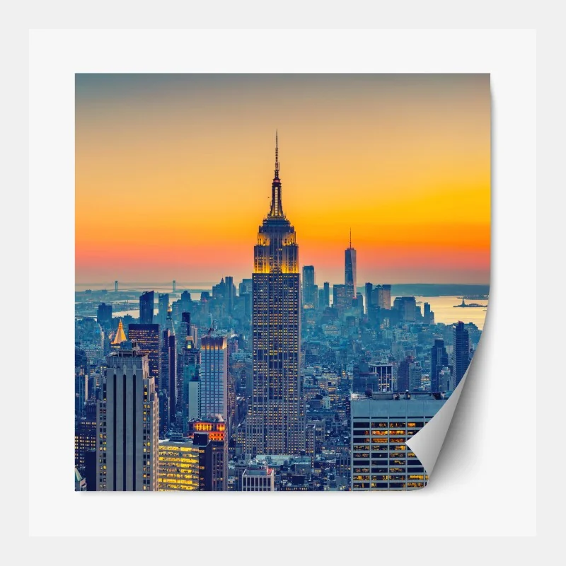 Naklejka repozycjonowalna perspektywa Mostu Brooklyńskiego w monochromie – Wallissimo®