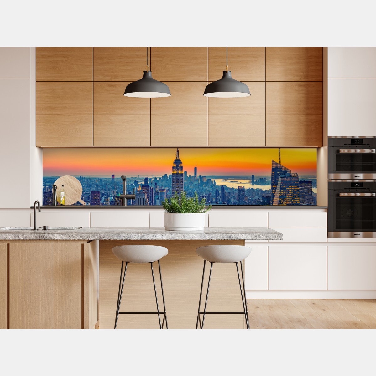 Naklejka repozycjonowalna zachód słońca nad Nowym Jorkiem – Wallissimo® Naklejka repozycjonowalna zachód słońca nad Nowym Jorkiem – Wallissimo®