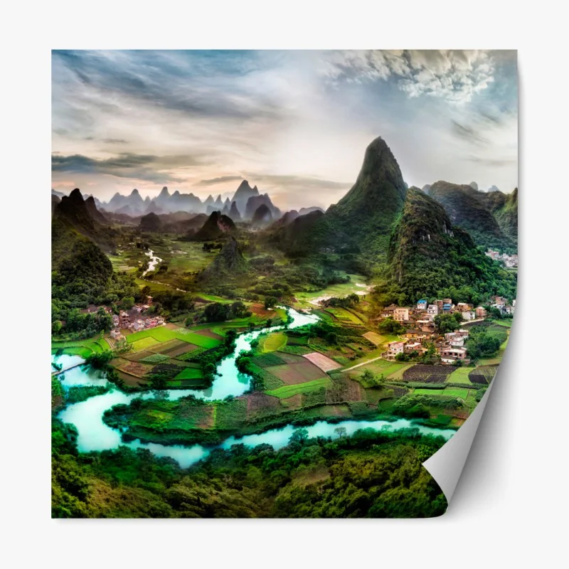 Naklejka repozycjonowalna elegancka monochromatyczna gałąź orchidei – Wallissimo®