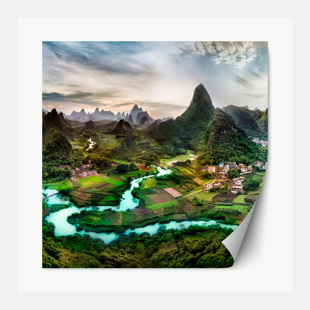 Naklejka repozycjonowalna szmaragdowa rzeka wśród krasowych gór panorama – Wallissimo® Naklejka repozycjonowalna szmaragdowa rzeka wśród krasowych gór panorama – Wallissimo®