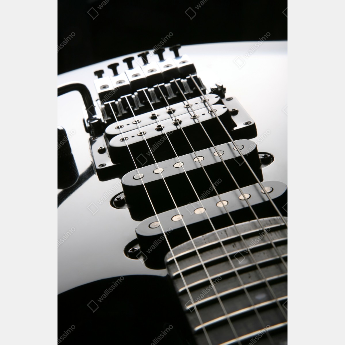 Naklejka na szafę zbliżenie czarnej gitary elektrycznej – Wallissimo® Naklejka na szafę zbliżenie czarnej gitary elektrycznej – Wallissimo®