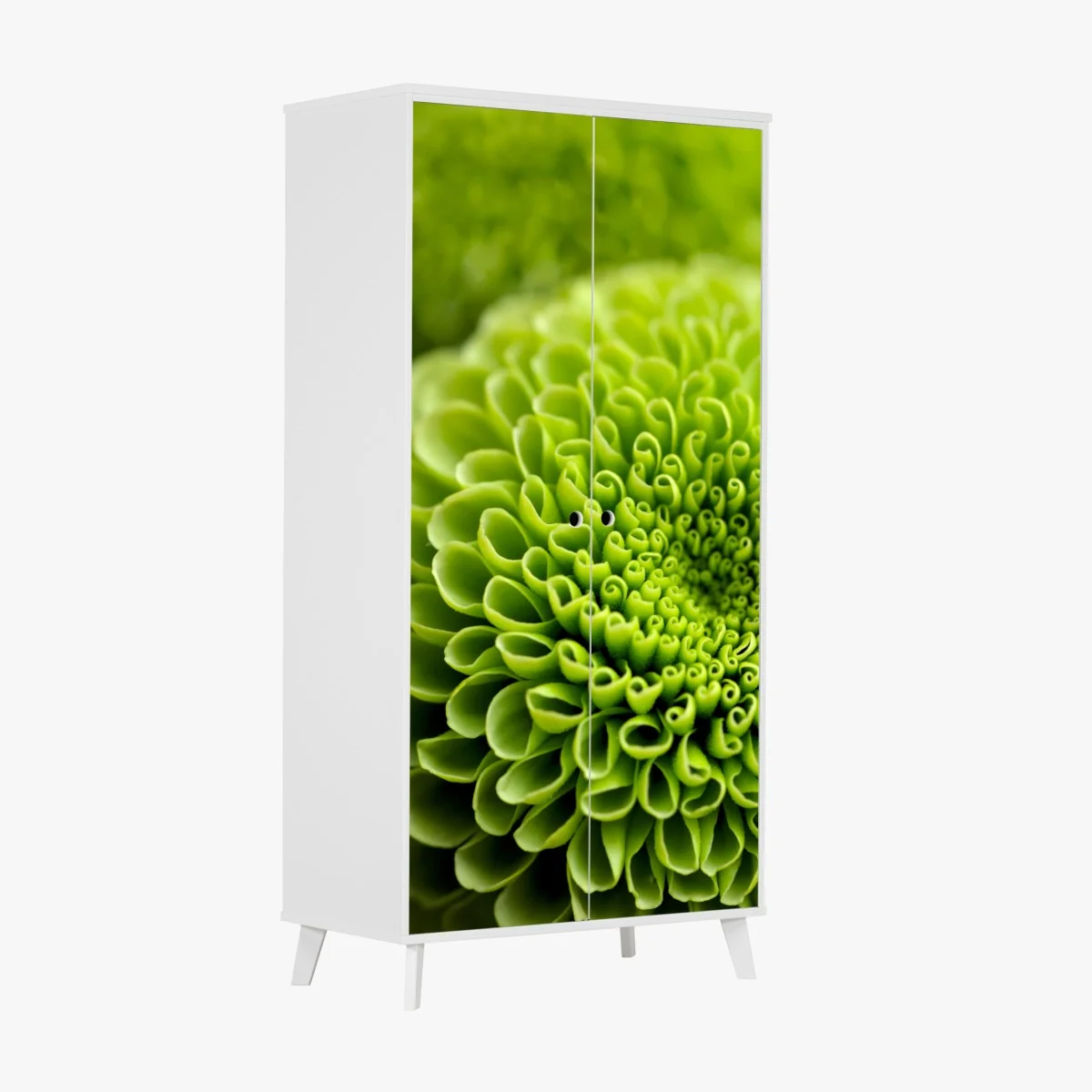 Naklejka na szafę intensywna zielona spirala kwiatowa – Wallissimo® Naklejka na szafę intensywna zielona spirala kwiatowa – Wallissimo®