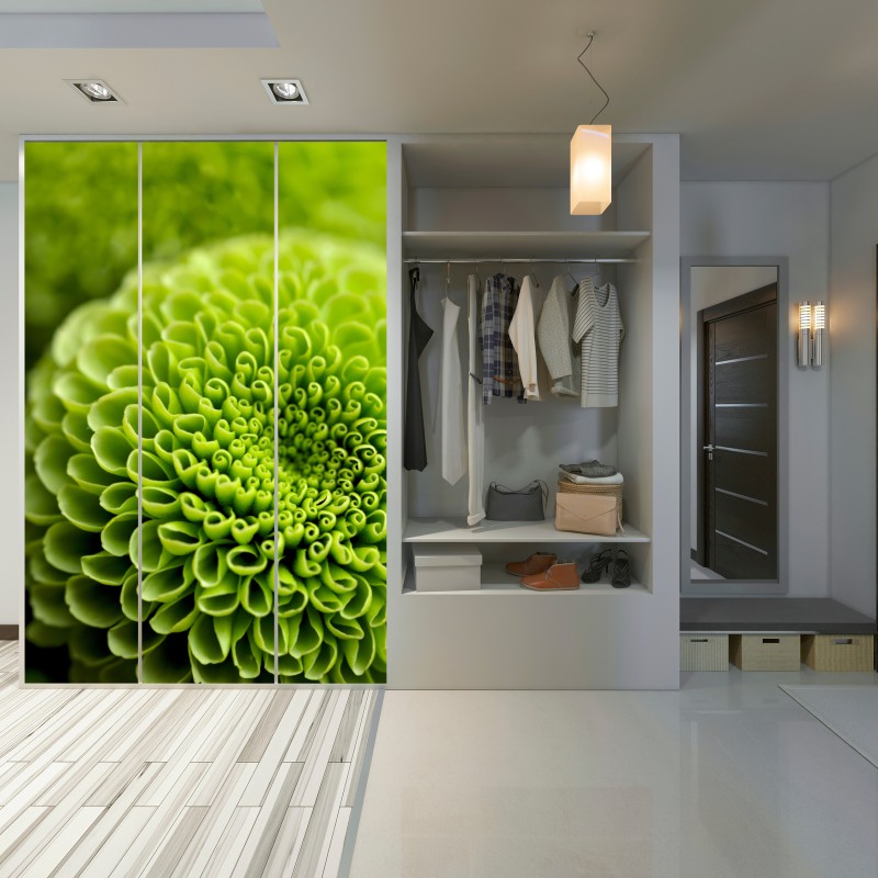 Naklejka na szafę intensywna zielona spirala kwiatowa – Wallissimo® Naklejka na szafę intensywna zielona spirala kwiatowa – Wallissimo®