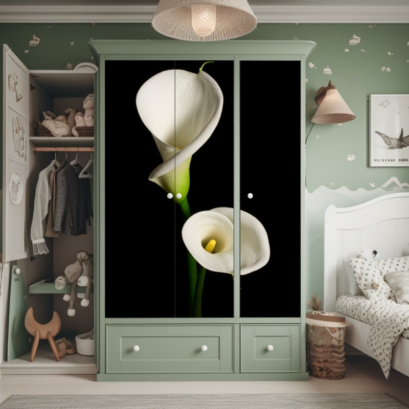 Naklejka na szafę czarny marmur ze złotymi żyłami – Wallissimo®