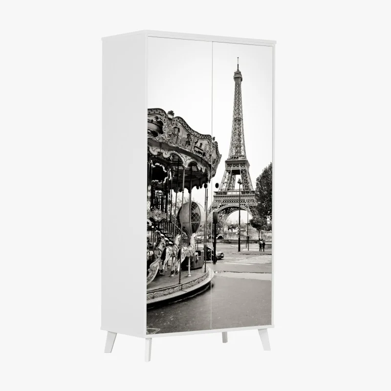 Naklejka na szafę pastelowy tropikalny wzór liści – Wallissimo®