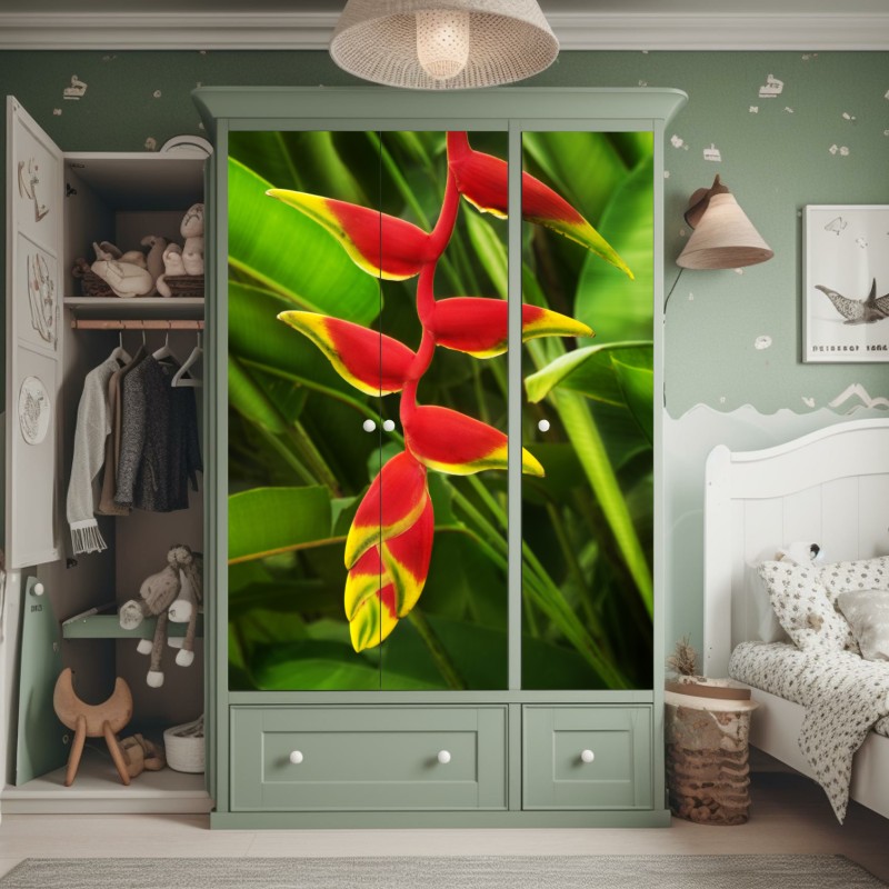 Naklejka na szafę abstrakcyjna stalowa konstrukcja mostu w perspektywie – Wallissimo®