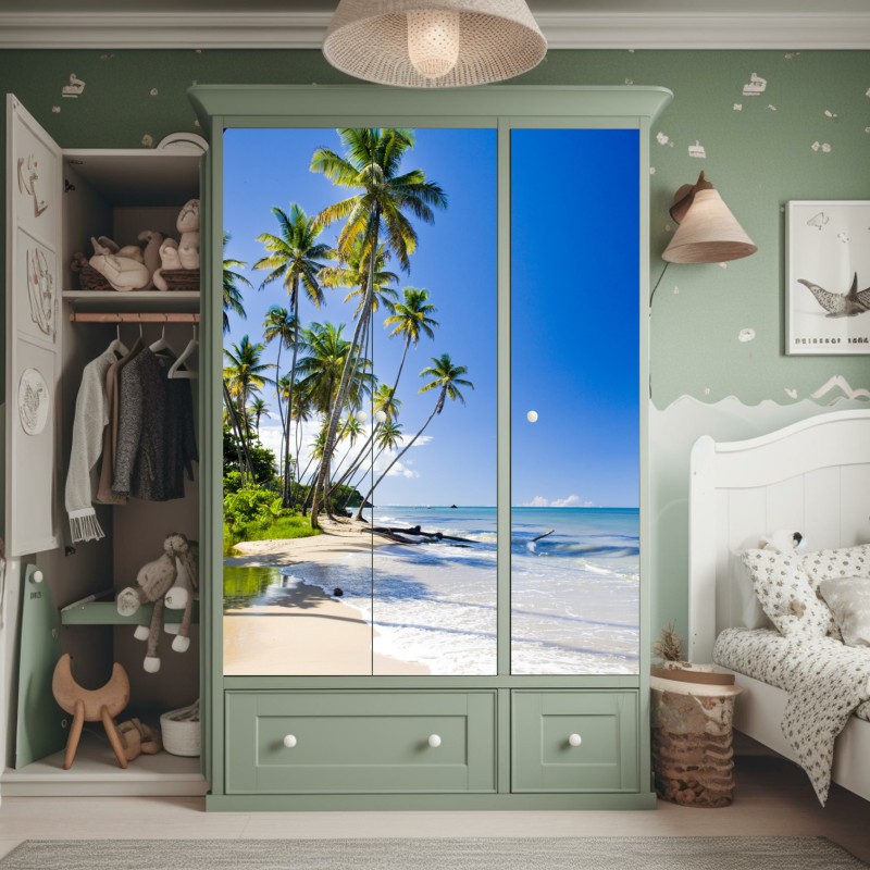 Naklejka na szafę latarnia morska na skalistym wybrzeżu – Wallissimo®