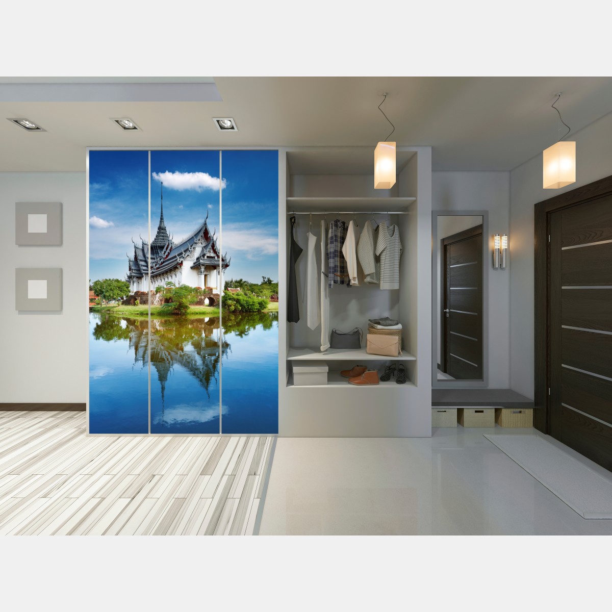 Naklejka na szafę Sanphet Prasat pałac nad jeziorem – Wallissimo® Naklejka na szafę Sanphet Prasat pałac nad jeziorem – Wallissimo®