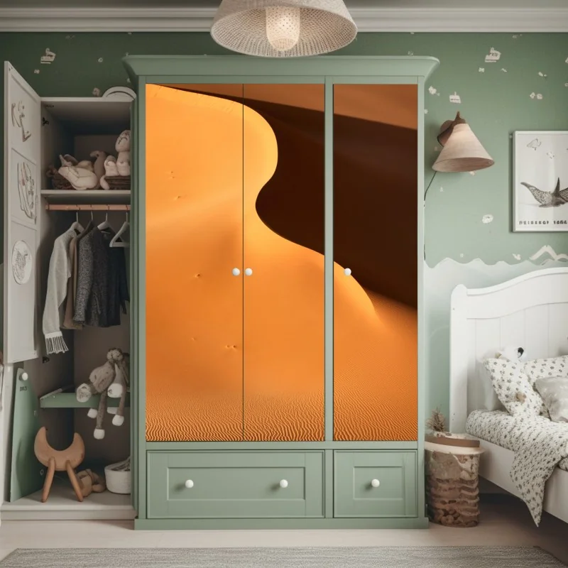 Naklejka na szafę złote krzywizny wydmy – Wallissimo® Naklejka na szafę złote krzywizny wydmy – Wallissimo®