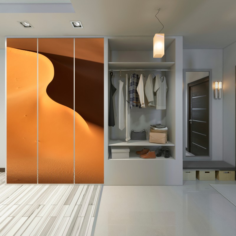 Naklejka na szafę złote krzywizny wydmy – Wallissimo® Naklejka na szafę złote krzywizny wydmy – Wallissimo®