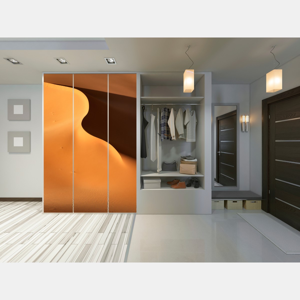 Naklejka na szafę złote krzywizny wydmy – Wallissimo® Naklejka na szafę złote krzywizny wydmy – Wallissimo®