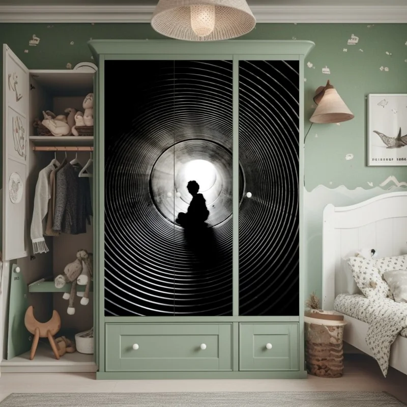 Naklejka na szafę wschód słońca nad Lago di Braies – Wallissimo®