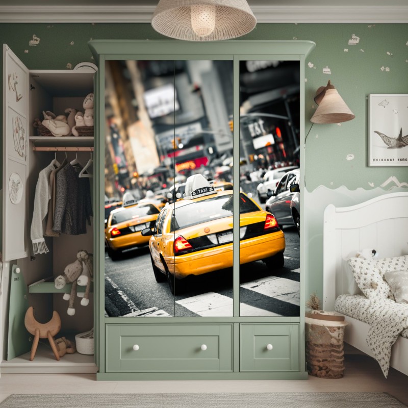 Naklejka na szafę postarzony tynk na ścianie w odcieniach szarości – Wallissimo®