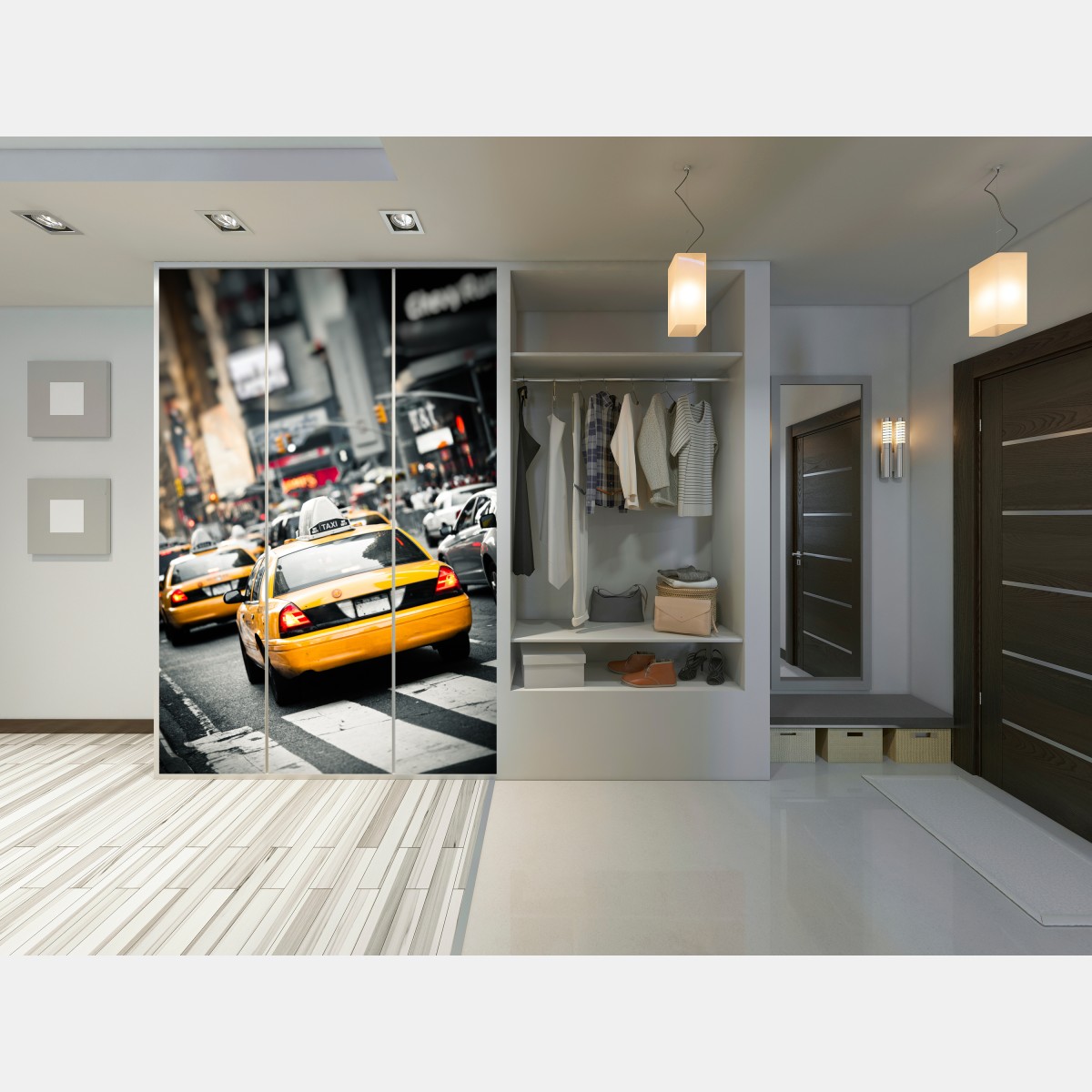 Naklejka na szafę żółta taksówka na ulicach Nowego Jorku – Wallissimo® Naklejka na szafę żółta taksówka na ulicach Nowego Jorku – Wallissimo®