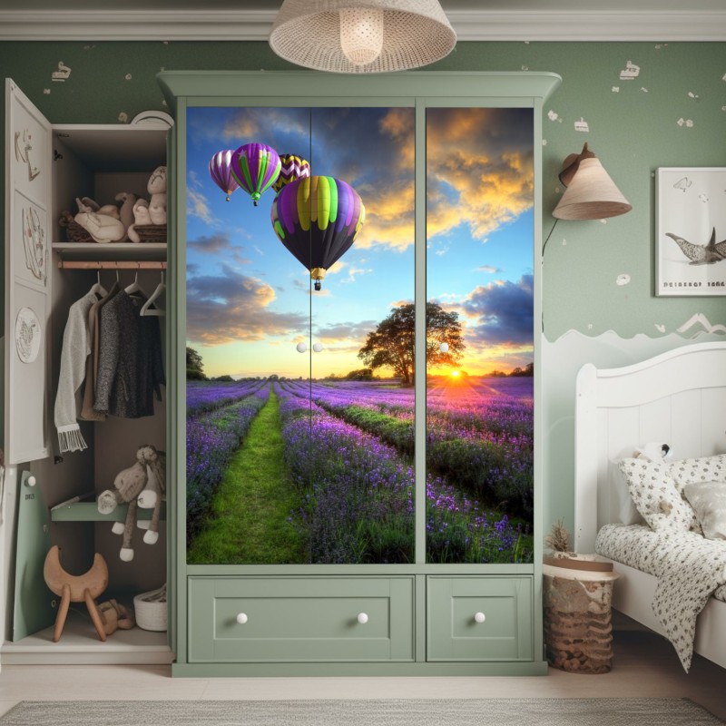 Naklejka na szafę ręcznie rysowany wzór róż – Wallissimo®