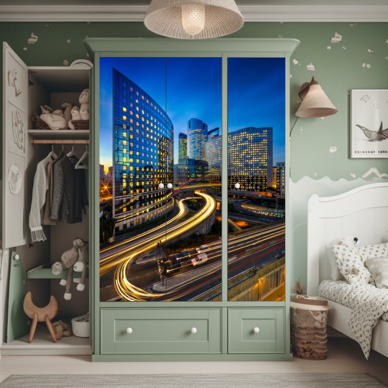 Naklejka na szafę monochromatyczna tekstura marmuru – Wallissimo®