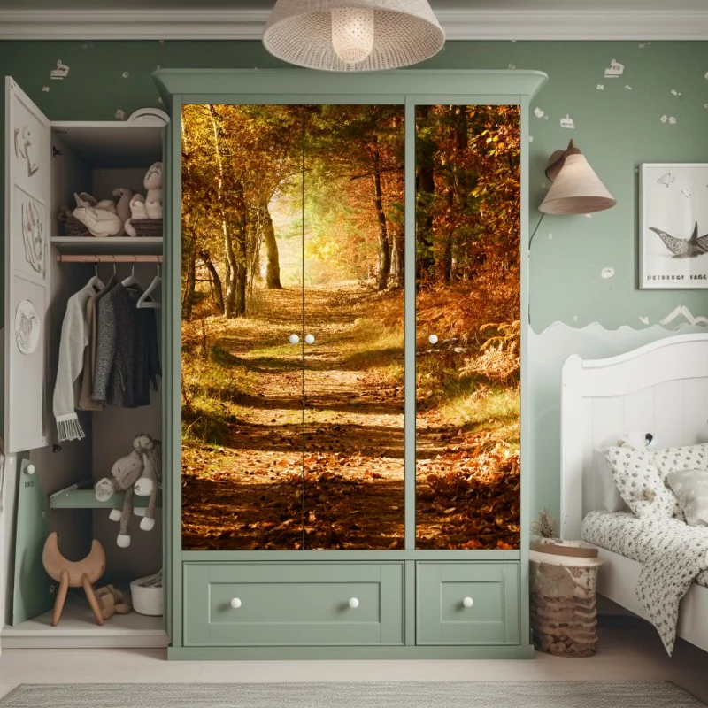 Naklejka na szafę czarno-biały wzór ze spiralami – Wallissimo®