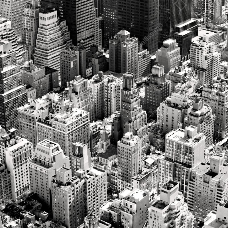 Naklejka na szafę Manhattan widok z lotu ptaka w monochromie – Wallissimo® Naklejka na szafę Manhattan widok z lotu ptaka w monochromie – Wallissimo®