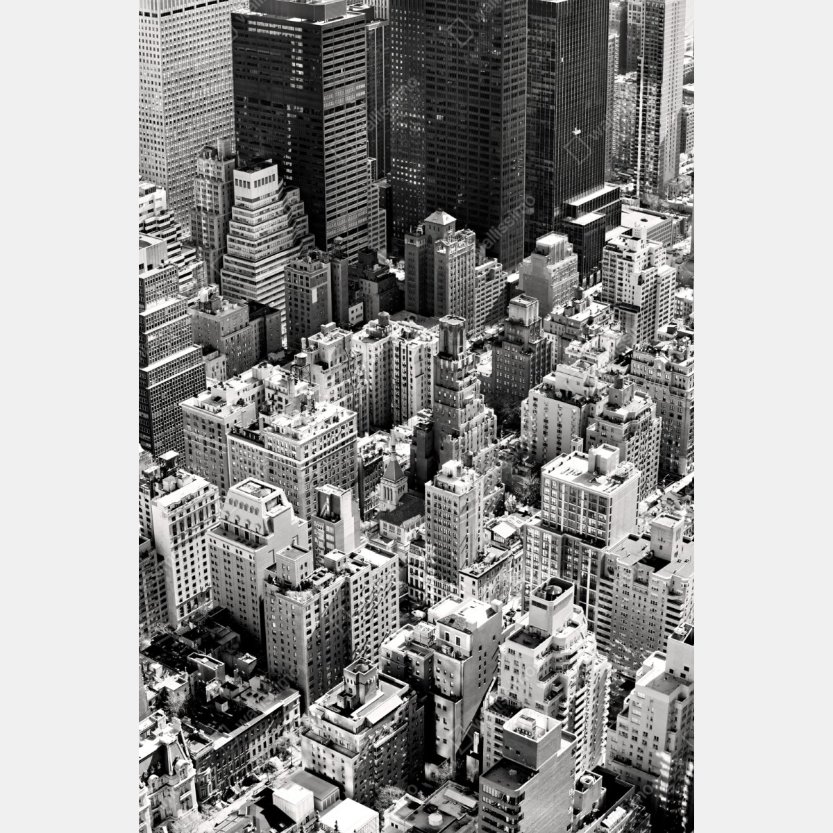 Naklejka na szafę Manhattan widok z lotu ptaka w monochromie – Wallissimo® Naklejka na szafę Manhattan widok z lotu ptaka w monochromie – Wallissimo®