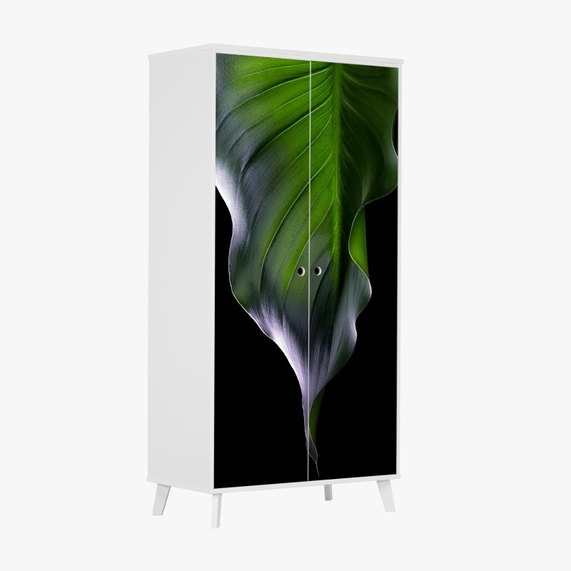 Naklejka na szafę złote fale i abstrakcyjne twarze bezszwowy wzór – Wallissimo®