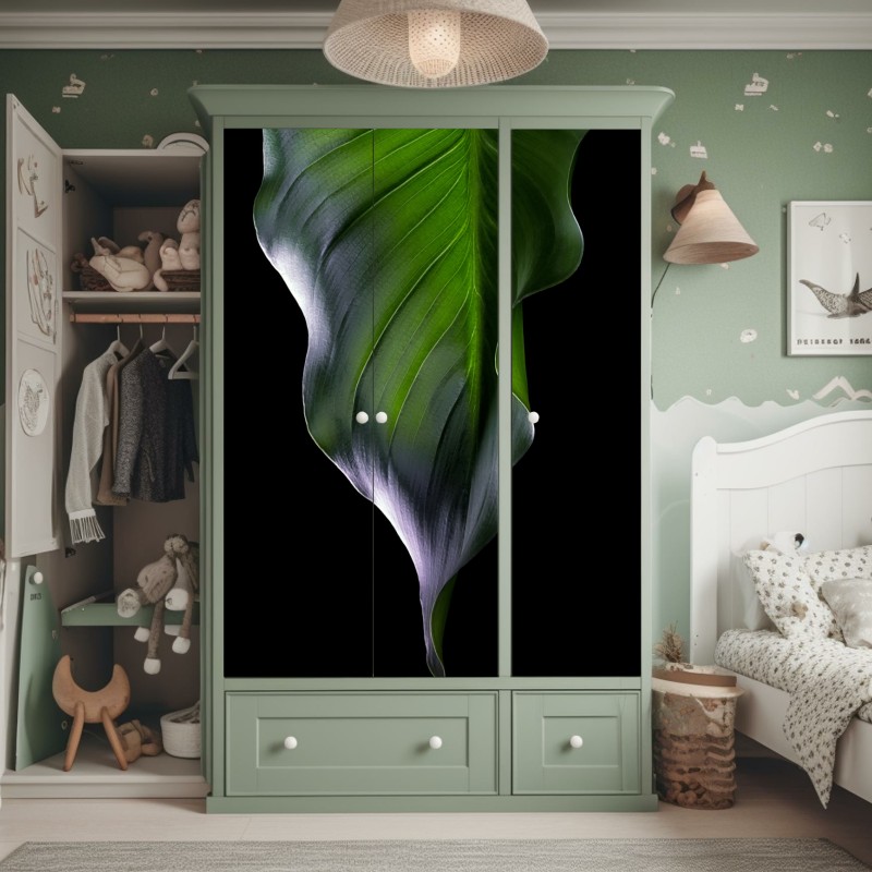 Naklejka na szafę złote fale i abstrakcyjne twarze bezszwowy wzór – Wallissimo®