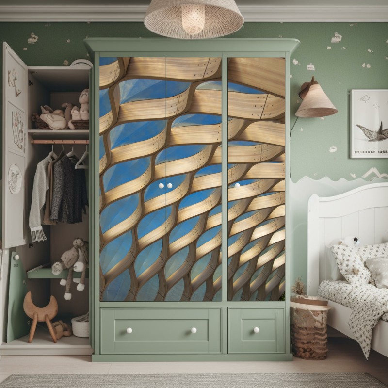 Naklejka na szafę pastelowy wzór muszelkowy – Wallissimo®