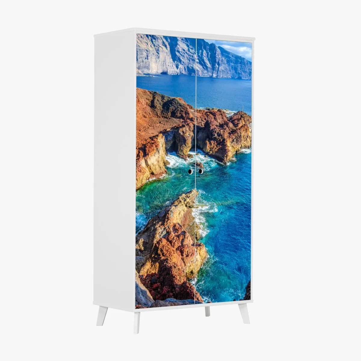 Naklejka na szafę surowe klify i turkusowe morze przy Punto Teno, Teneryfa – Wallissimo® Naklejka na szafę surowe klify i turkusowe morze przy Punto Teno, Teneryfa – Wallissimo®
