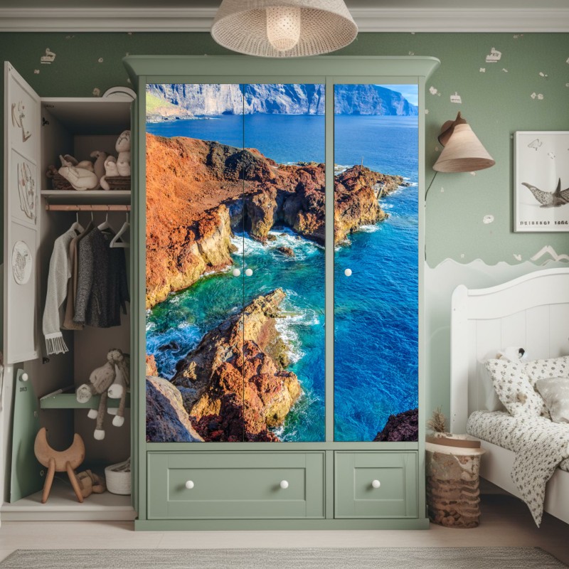 Naklejka na szafę latarnia morska na klifach Cabo da Roca – Wallissimo®