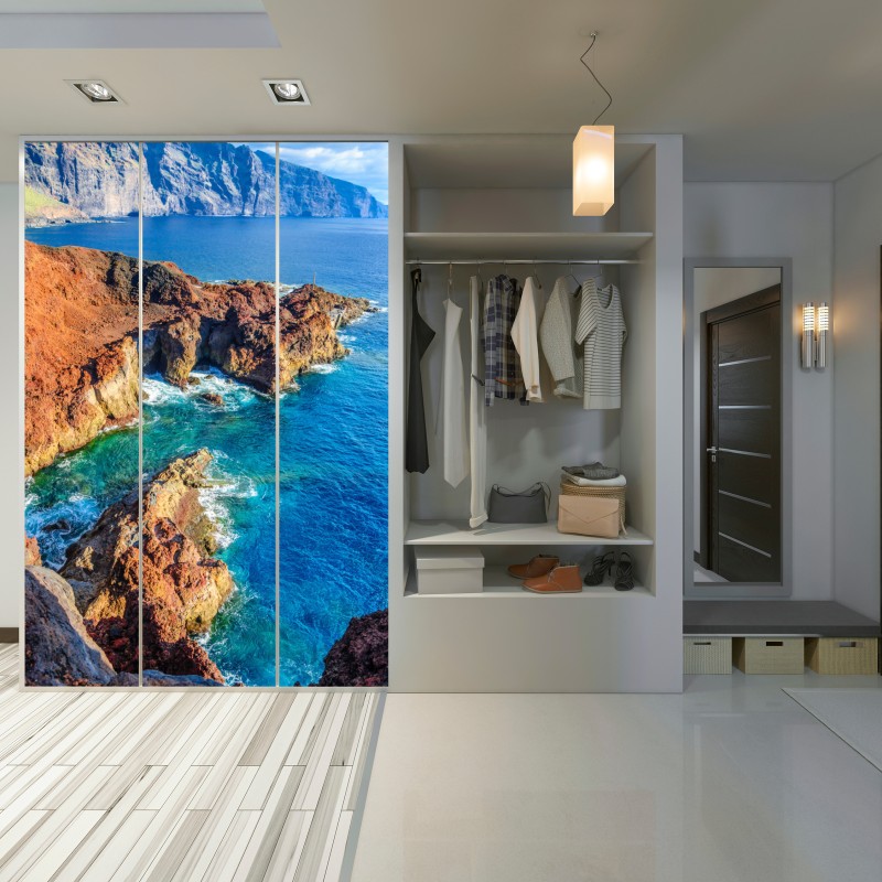 Naklejka na szafę surowe klify i turkusowe morze przy Punto Teno, Teneryfa – Wallissimo® Naklejka na szafę surowe klify i turkusowe morze przy Punto Teno, Teneryfa – Wallissimo®