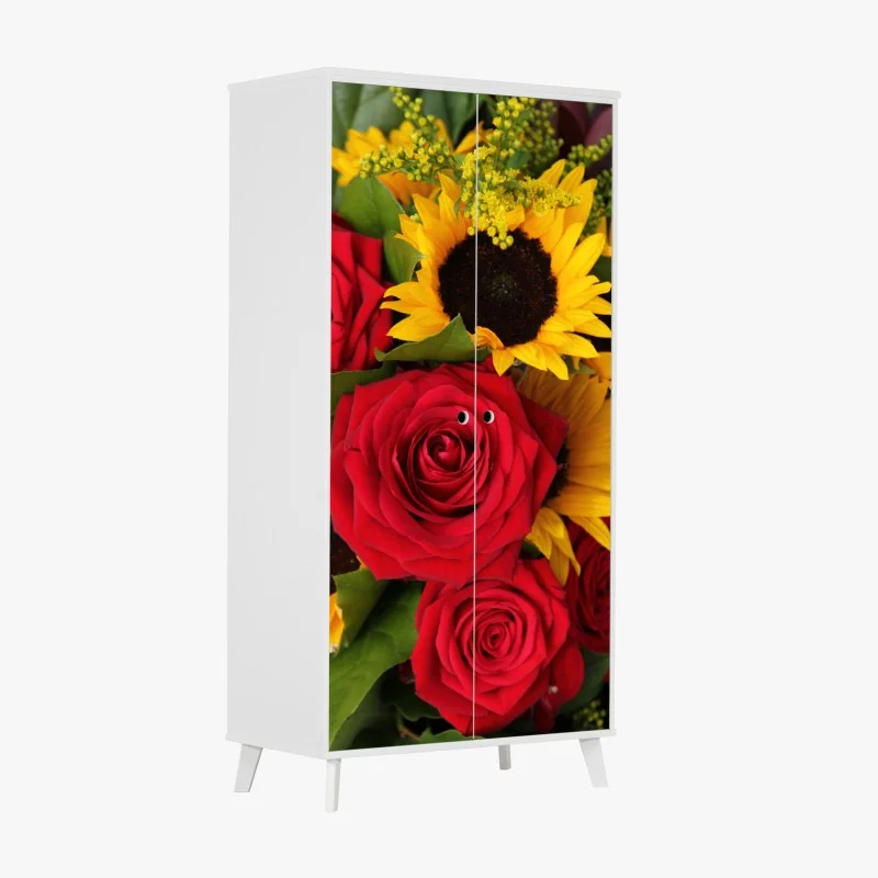 Naklejka na szafę botaniczny rysunek kwiatowy – Wallissimo®