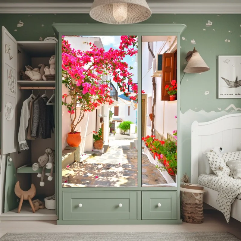 Naklejka na szafę leśny strumień porośnięty mchem – Wallissimo®