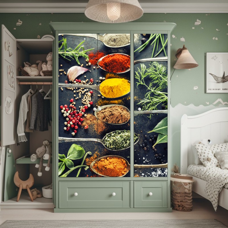 Naklejka na szafę tropikalny wzór z liśćmi monstery – Wallissimo®