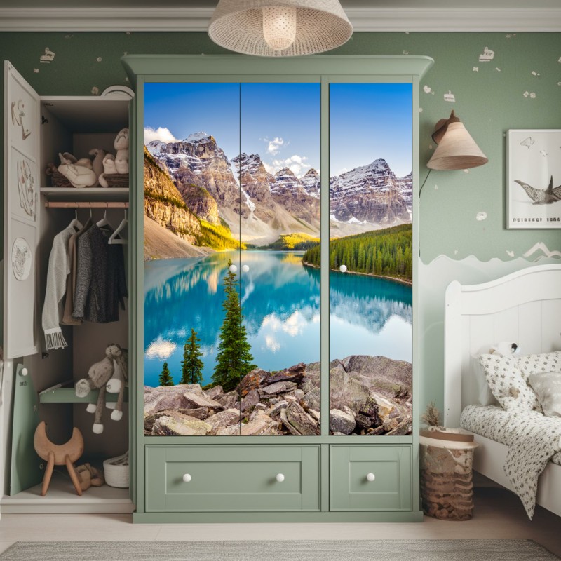 Naklejka na szafę Tadź Mahal odbicie w porannym świetle – Wallissimo®