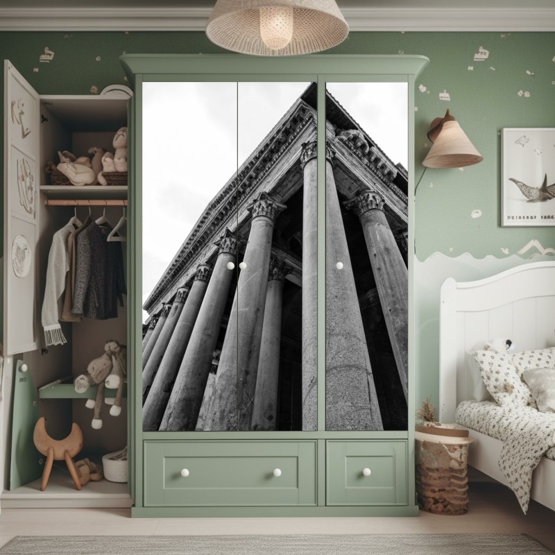 Naklejka na szafę ciemna faktura marmuru – Wallissimo®