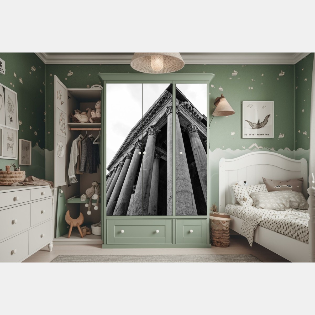 Naklejka na szafę monumentalne kolumny Panteonu w Rzymie – Wallissimo® Naklejka na szafę monumentalne kolumny Panteonu w Rzymie – Wallissimo®