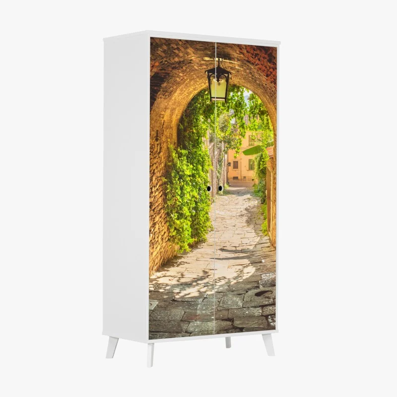 Naklejka na szafę mglista górska panorama – Wallissimo®