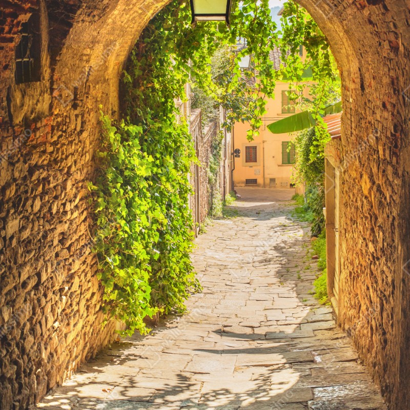 Naklejka na szafę słoneczna uliczka w Toskanii – Wallissimo® Naklejka na szafę słoneczna uliczka w Toskanii – Wallissimo®