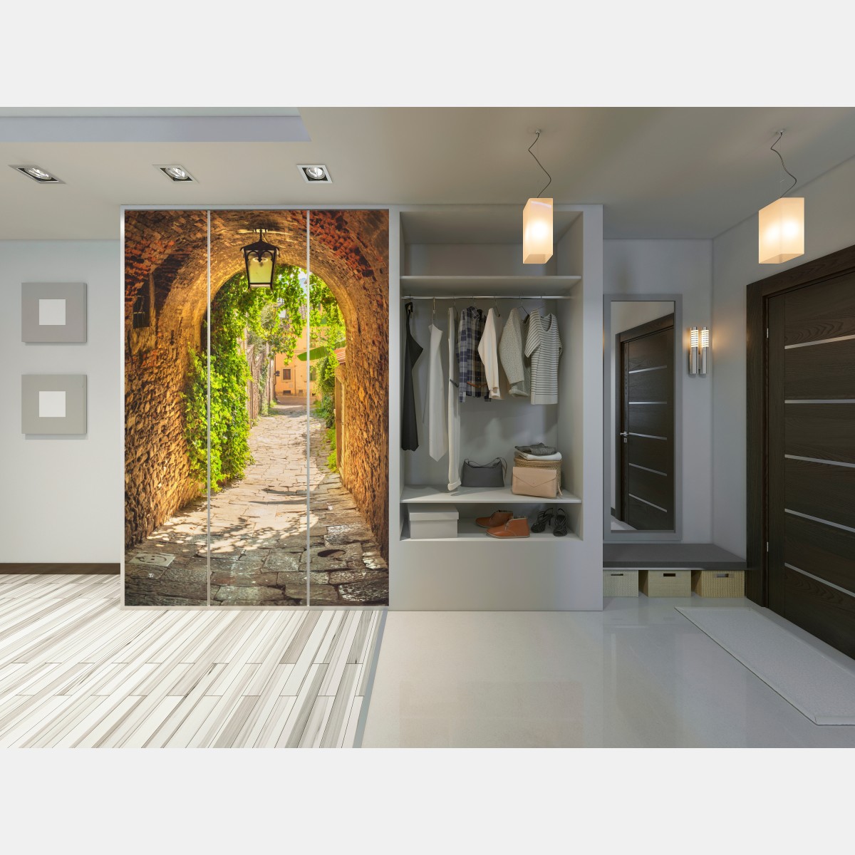 Naklejka na szafę słoneczna uliczka w Toskanii – Wallissimo® Naklejka na szafę słoneczna uliczka w Toskanii – Wallissimo®