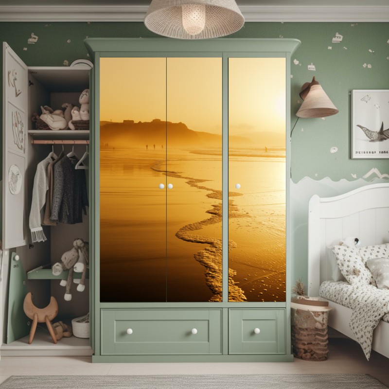 Naklejka na szafę głęboka niebieska tekstura marmuru – Wallissimo®